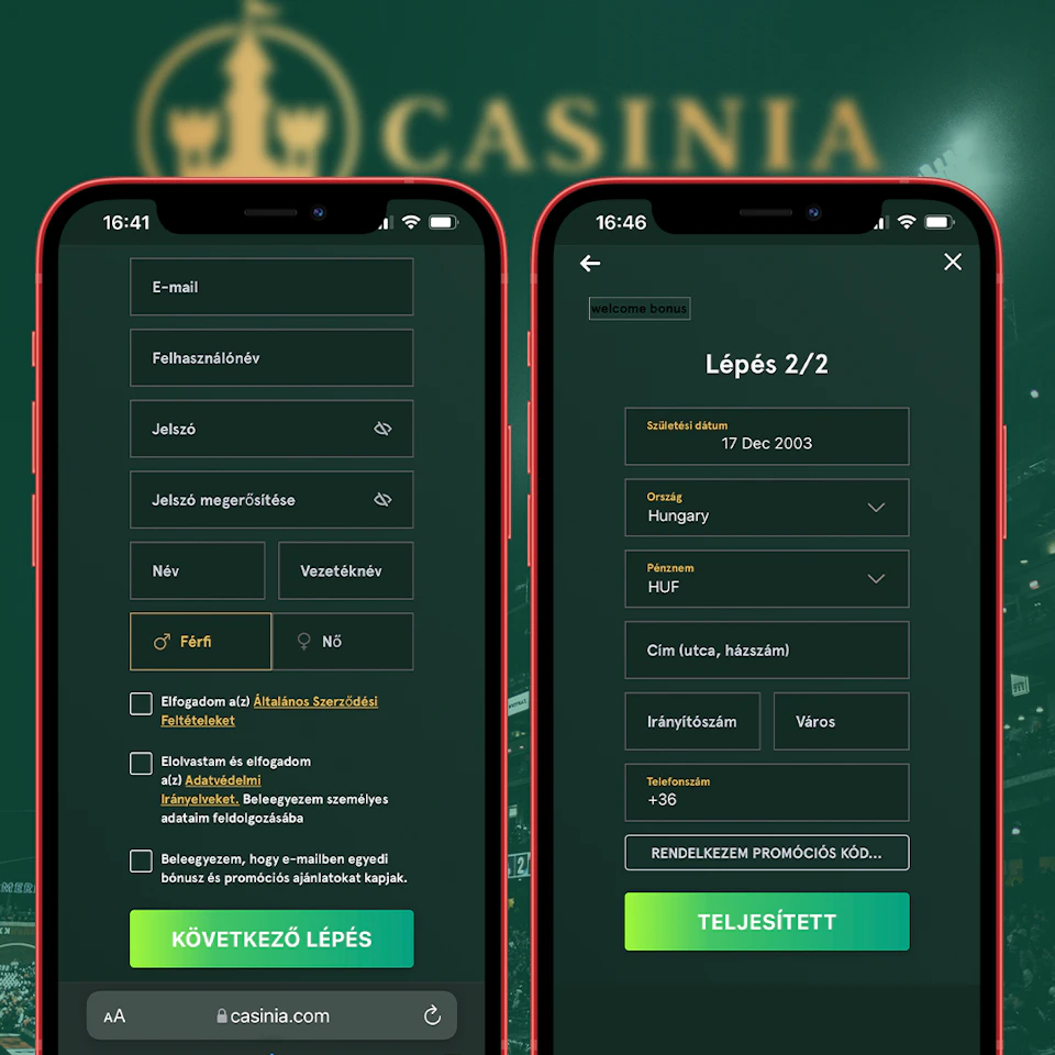 Casinia regisztracio