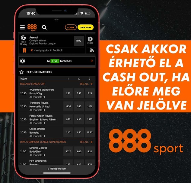 A 888sport cash out csak akkor erheto el ha az elore fel van tuntetve az esemenyeknel