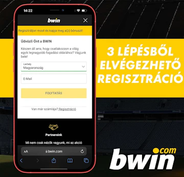 A bwin regisztráció három egyszerű lépésből épül fel
