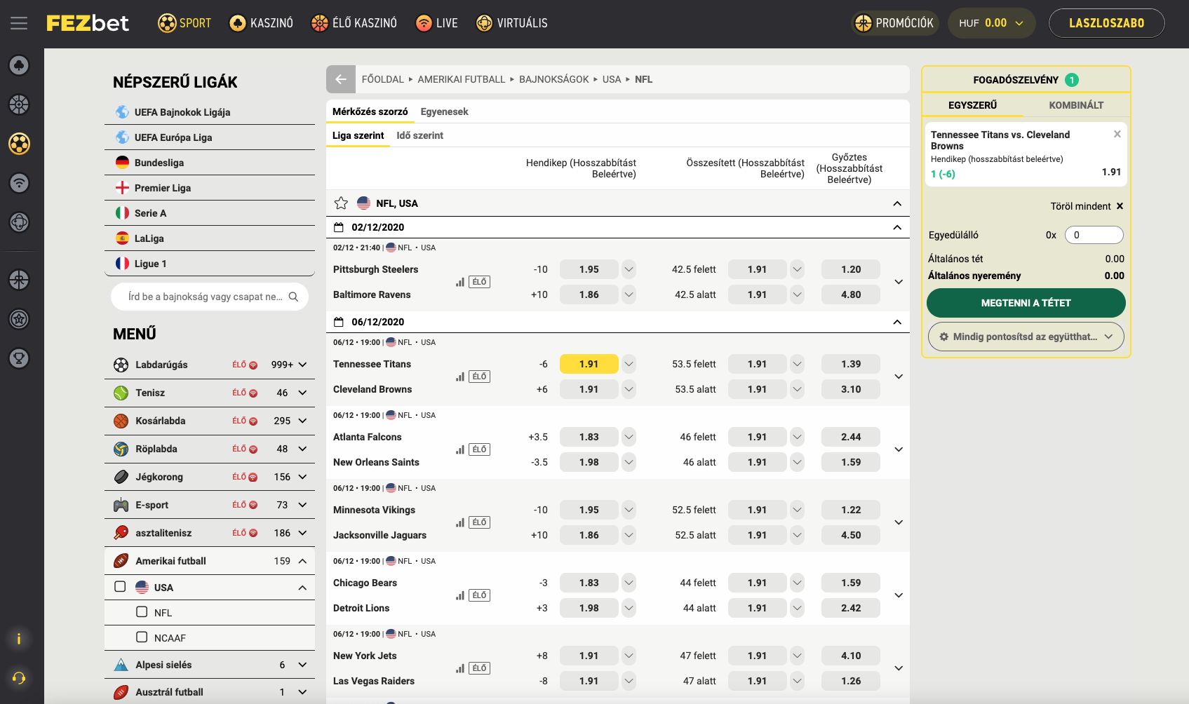 Fezbet Amerikai Futball