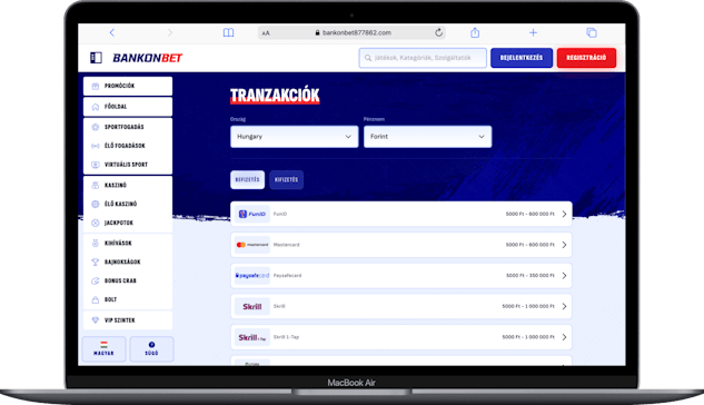 Bankonbet befizetés laptop screen