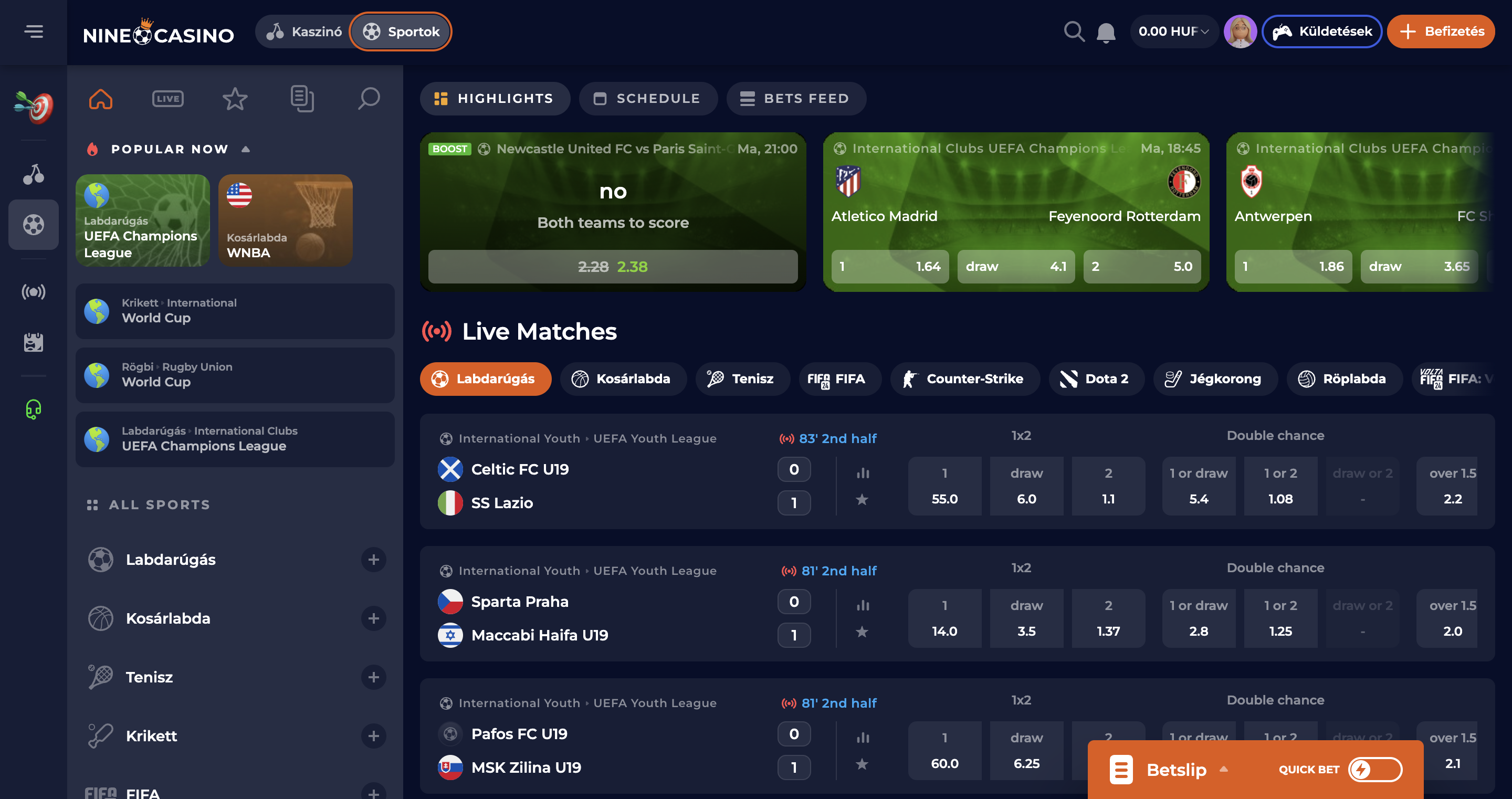 Nine Casino Kezdőoldal