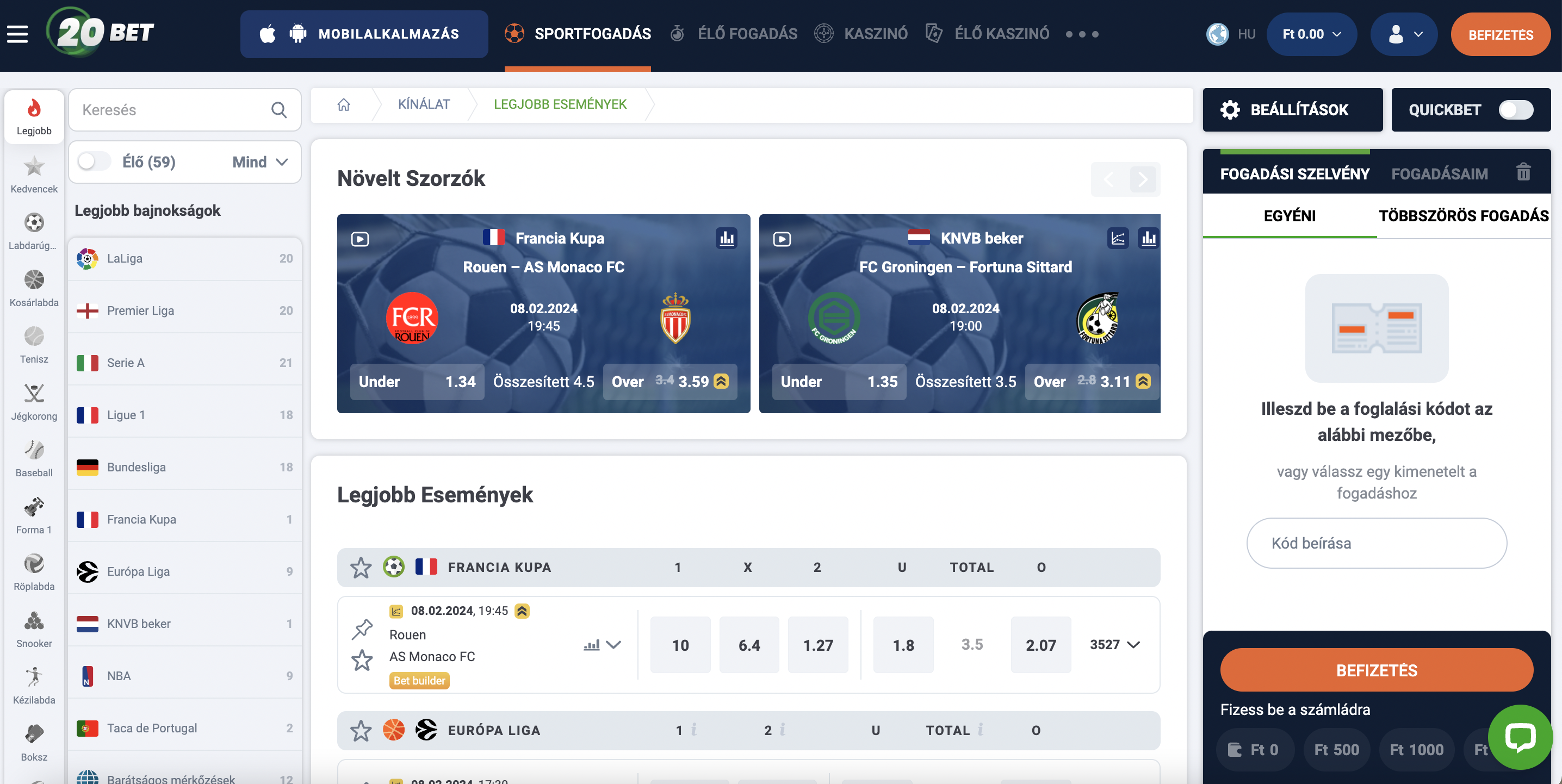 20bet sporttfogadás