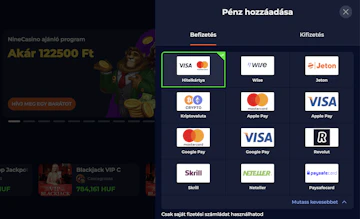 NineCasino Befizetés screenshot