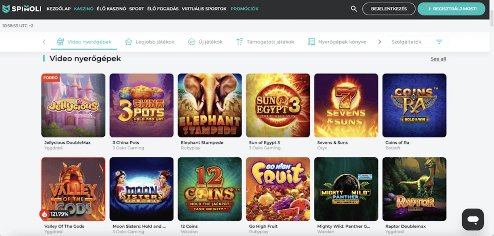 spinoli kaszinó screenshot